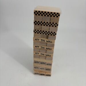 Vans Off The Wall Wooden Tumble Tower Game Checkerboard Logo Blocks New